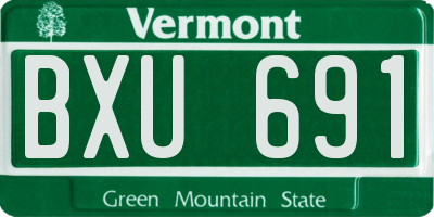 VT license plate BXU691
