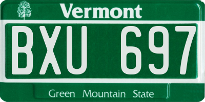 VT license plate BXU697