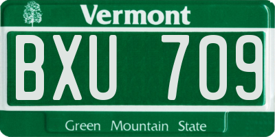 VT license plate BXU709
