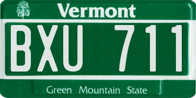 VT license plate BXU711