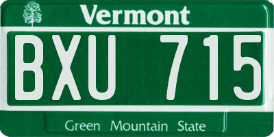 VT license plate BXU715