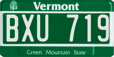 VT license plate BXU719