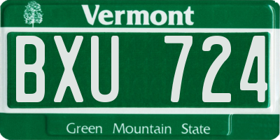 VT license plate BXU724