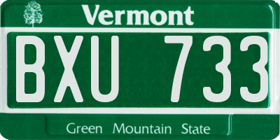 VT license plate BXU733