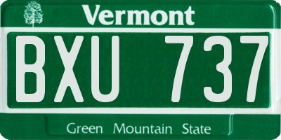 VT license plate BXU737