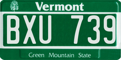 VT license plate BXU739