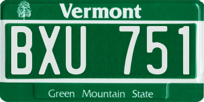 VT license plate BXU751