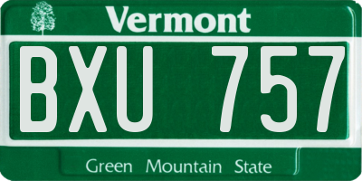 VT license plate BXU757