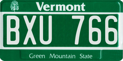 VT license plate BXU766