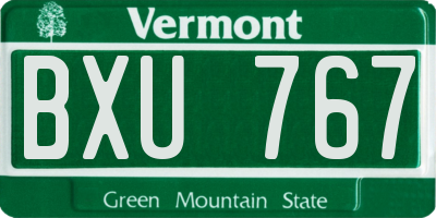 VT license plate BXU767