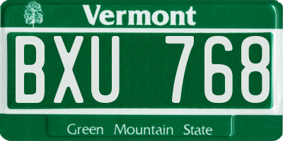 VT license plate BXU768