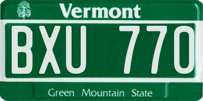 VT license plate BXU770