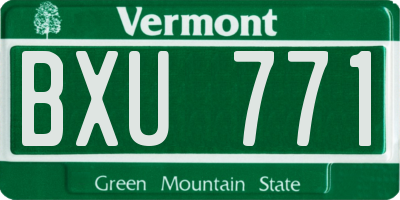 VT license plate BXU771