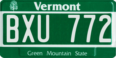 VT license plate BXU772