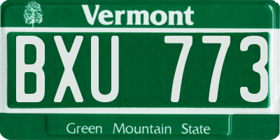 VT license plate BXU773