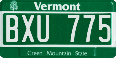 VT license plate BXU775