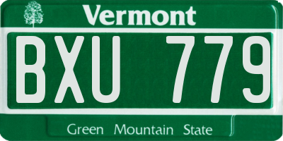 VT license plate BXU779