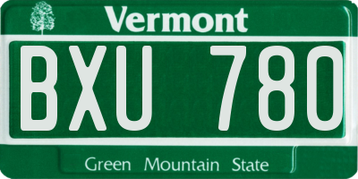 VT license plate BXU780