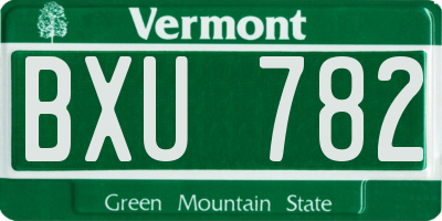 VT license plate BXU782