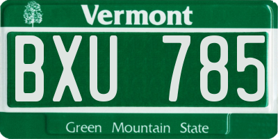 VT license plate BXU785