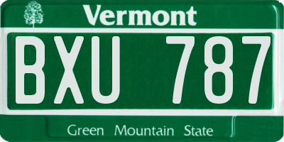 VT license plate BXU787