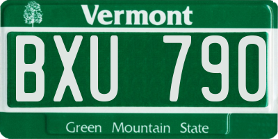 VT license plate BXU790