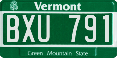 VT license plate BXU791