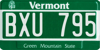VT license plate BXU795