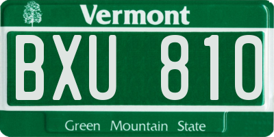 VT license plate BXU810