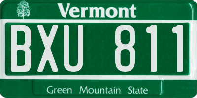 VT license plate BXU811
