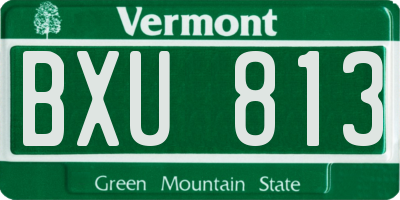 VT license plate BXU813