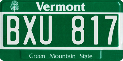 VT license plate BXU817