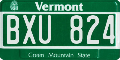 VT license plate BXU824