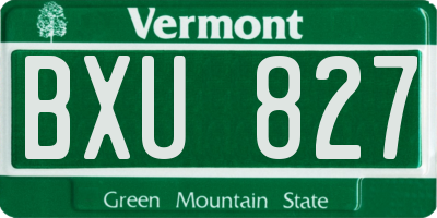 VT license plate BXU827