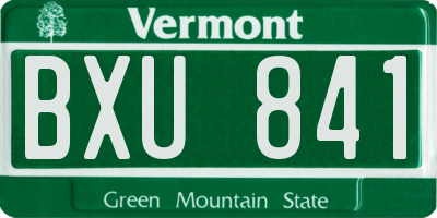 VT license plate BXU841