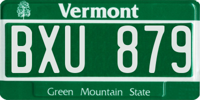 VT license plate BXU879
