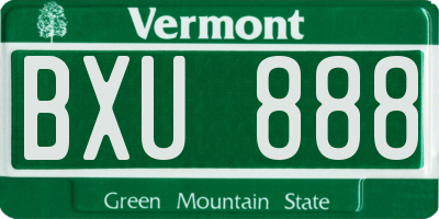 VT license plate BXU888