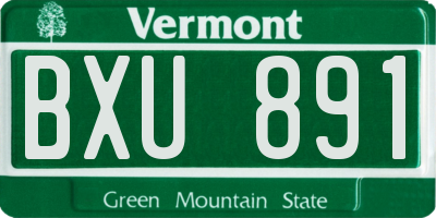 VT license plate BXU891