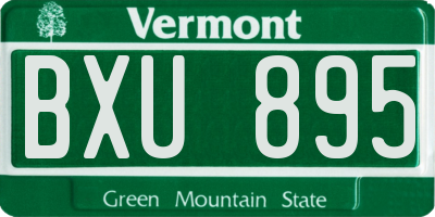 VT license plate BXU895