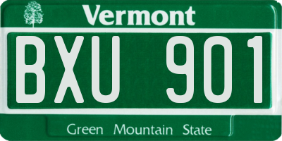VT license plate BXU901