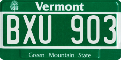 VT license plate BXU903