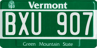 VT license plate BXU907