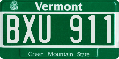 VT license plate BXU911
