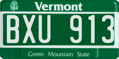 VT license plate BXU913
