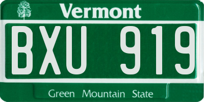 VT license plate BXU919