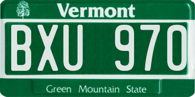 VT license plate BXU970