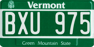 VT license plate BXU975