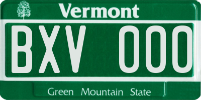 VT license plate BXV000
