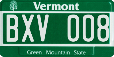 VT license plate BXV008