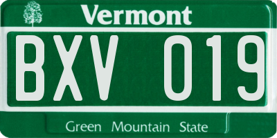 VT license plate BXV019